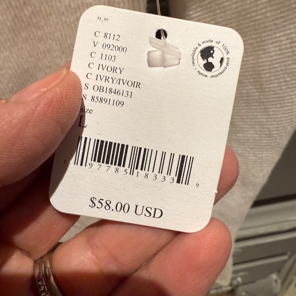 FREE PEOPLE We The Free GIGI Long Sleeve Cowl Neck Top - WHITE *NWT* size L - Picture 7 of 8